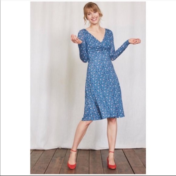 Boden Dresses & Skirts - Boden Georgia Floral Faux Wrap Dress Blue